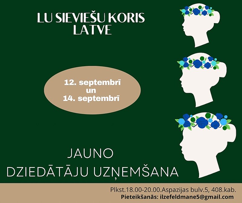 Sieviešu koris "Latve" aicina jaunās dziedātājas